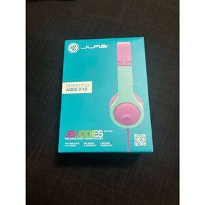 JLab JBuddies 2nd Gen Kids Headphones in Mint & Pink